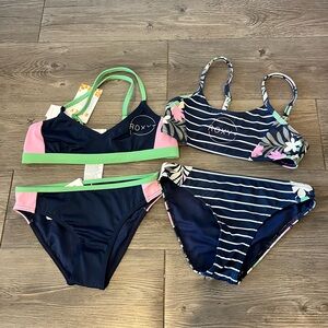 ❗️SOLD❗️Roxy Kids Bikini Set - Navy, Pink, and Green